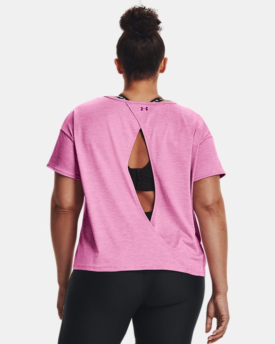 Women's UA Tech™ Vent Short Sleeve, Pink, pdpMainDesktop image number 1